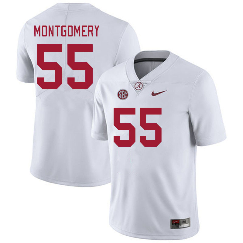 Men #55 Roq Montgomery Alabama Crimson Tide College Footabll Jerseys Stitched-White